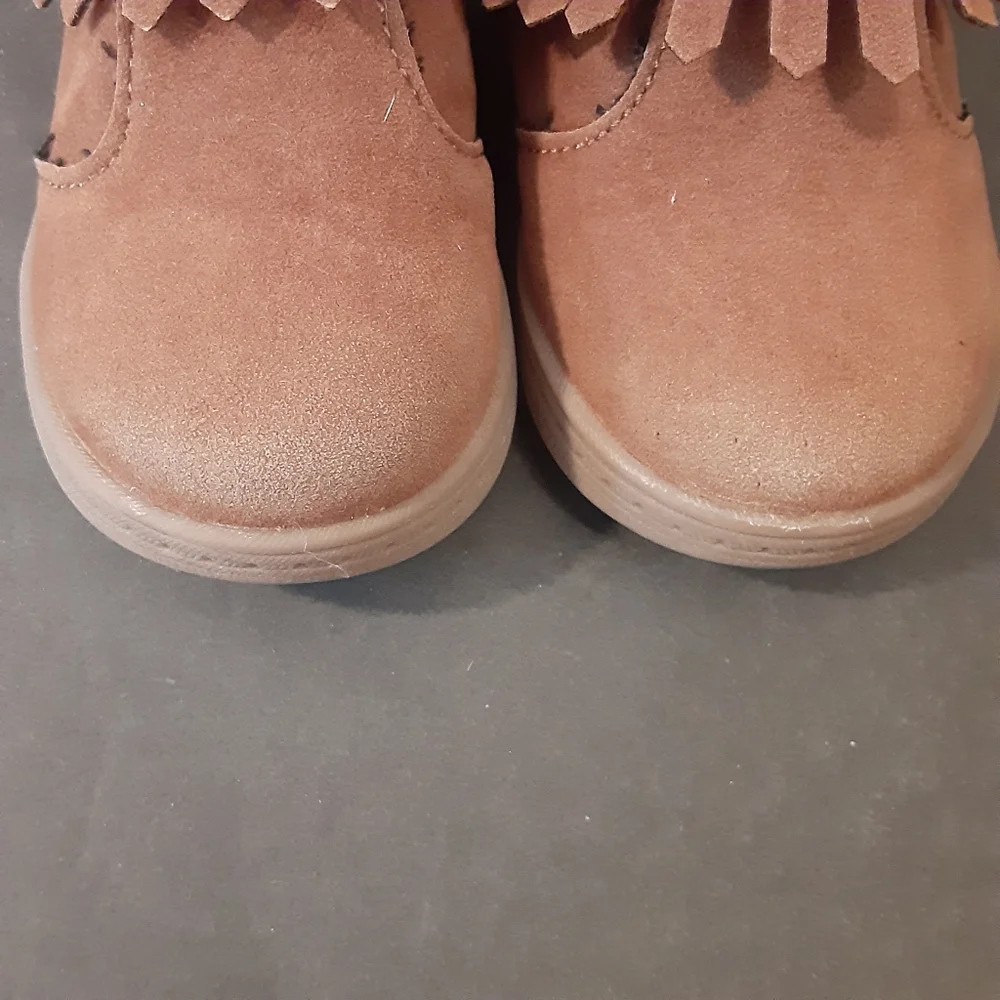 CARTER'S MOCCASSIN SIDE ZIP ANKLE BOOTIES SYNTHETIC BABY GIRL SIZE 4 - 11.4CM